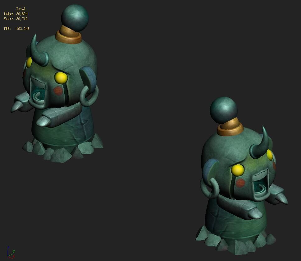 Cartoon version - grudge and grief 3D model_4