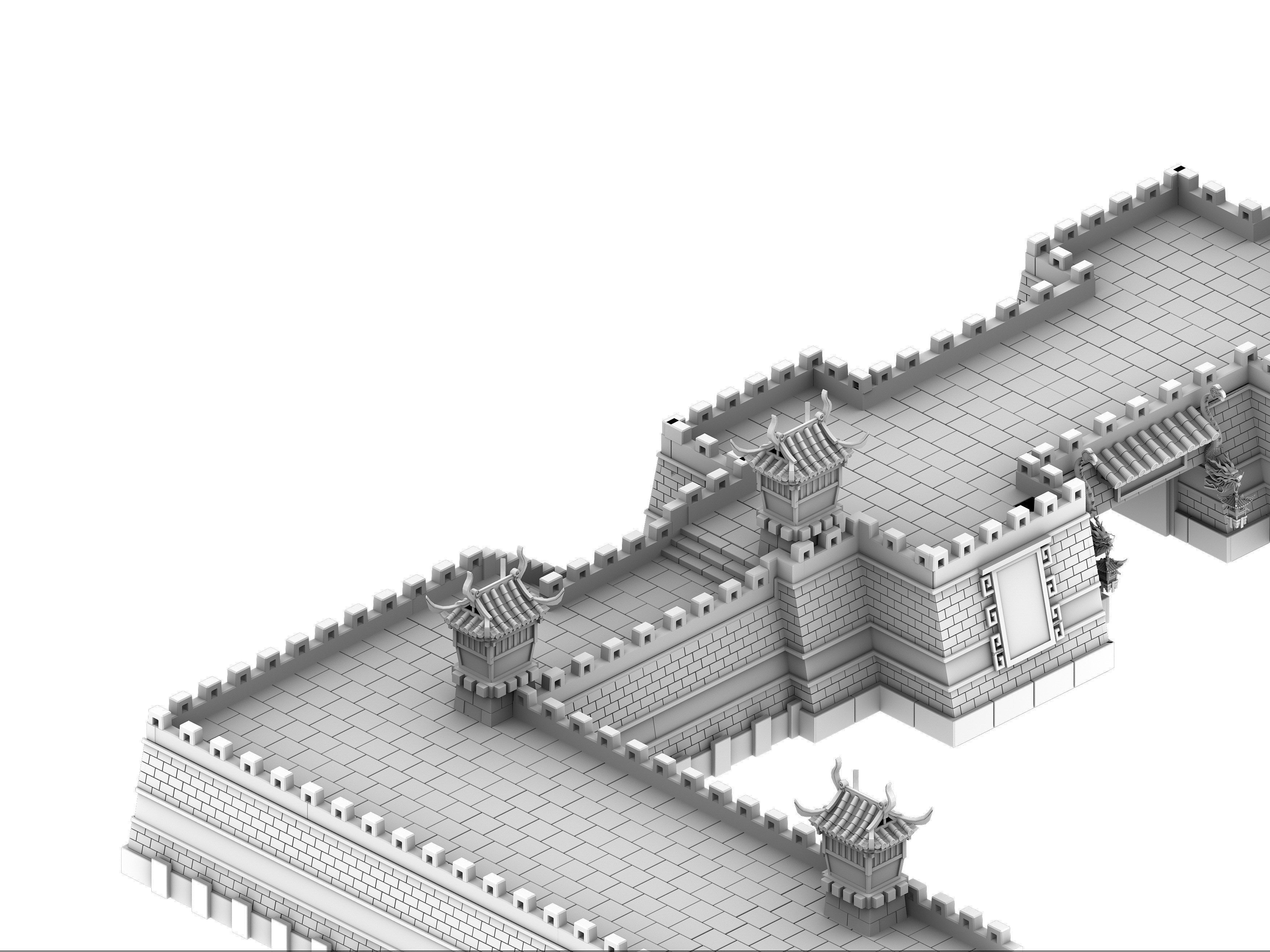 Cartoon - wall 3D model_2