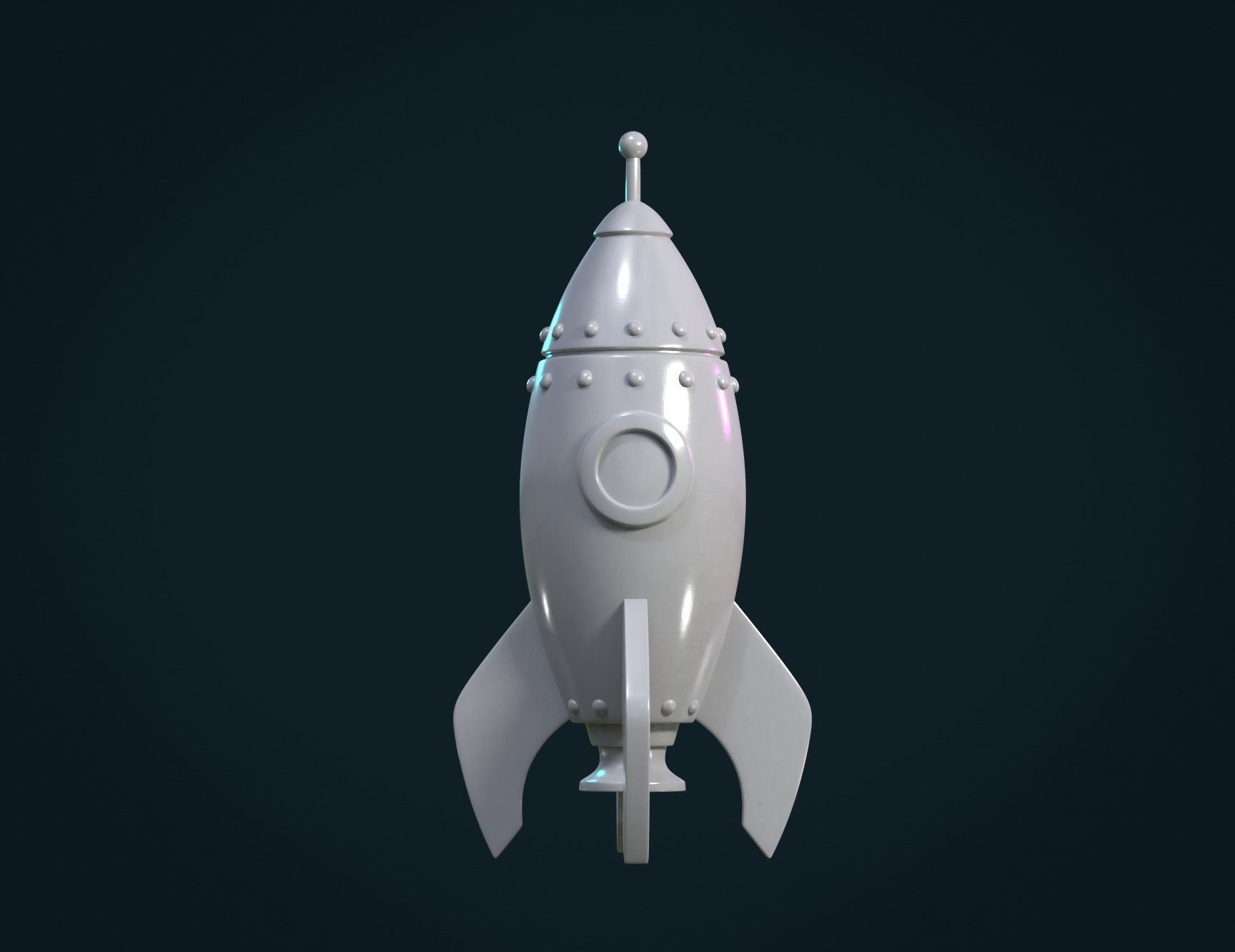 Cartoon Rocket 3D print model_4