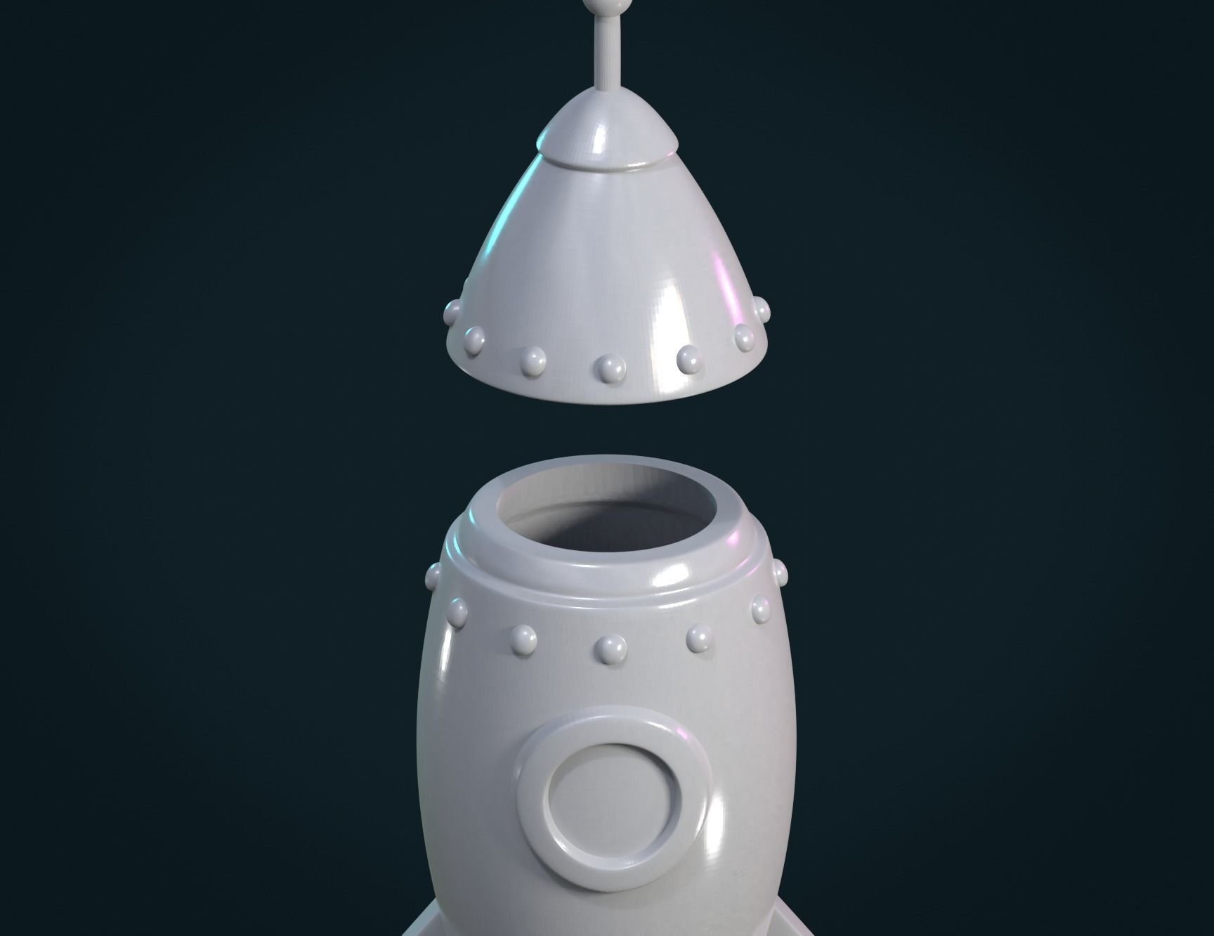 Cartoon Rocket 3D print model_5