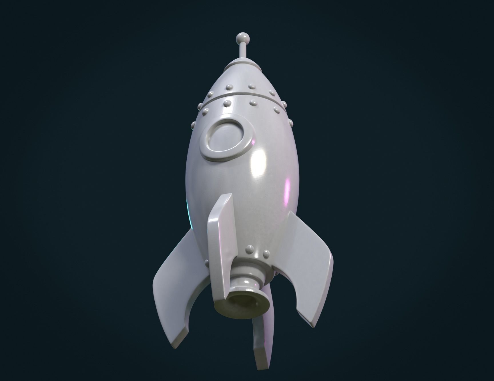 Cartoon Rocket 3D print model_7