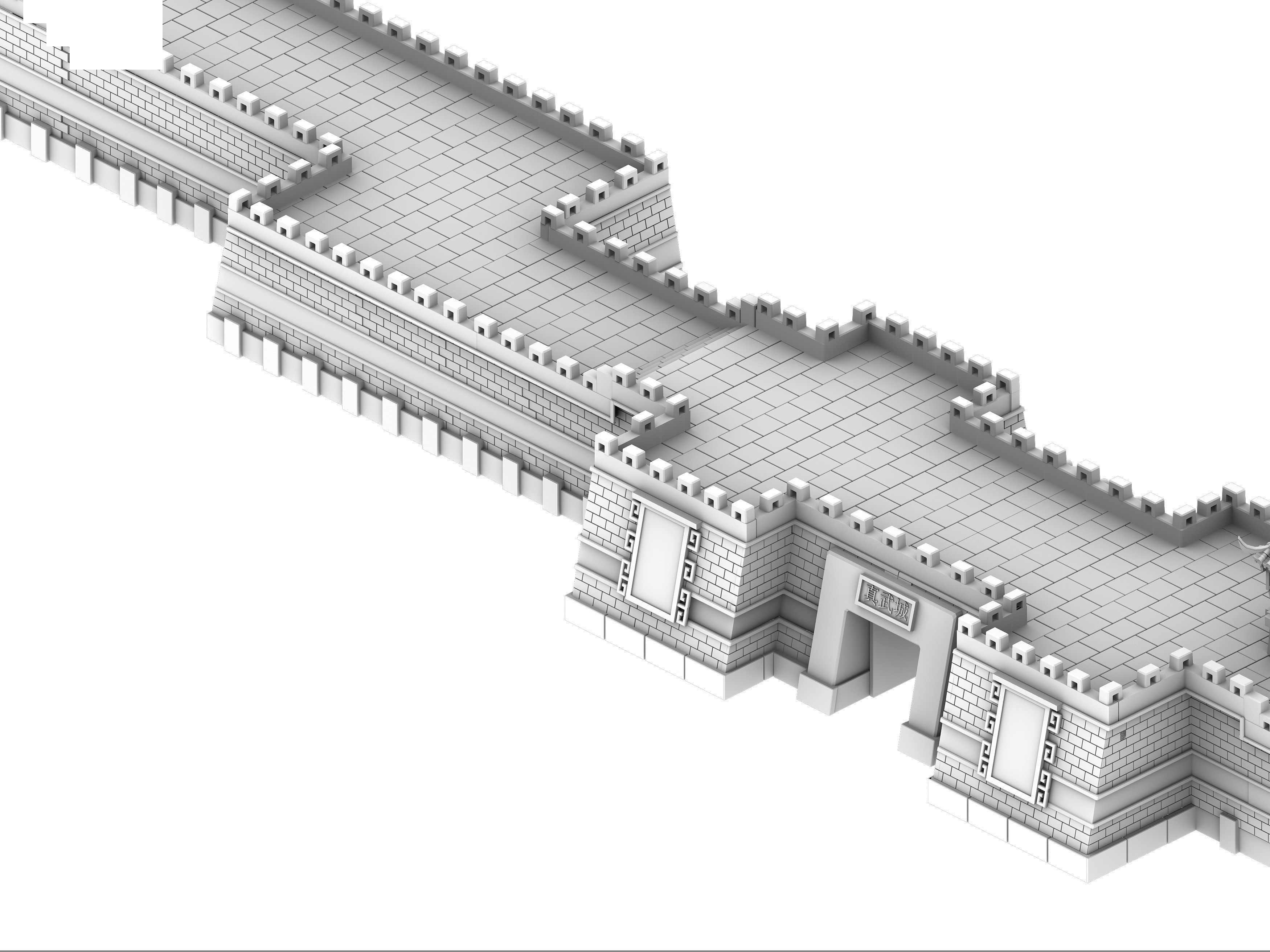 Cartoon - wall 02 3D model_2