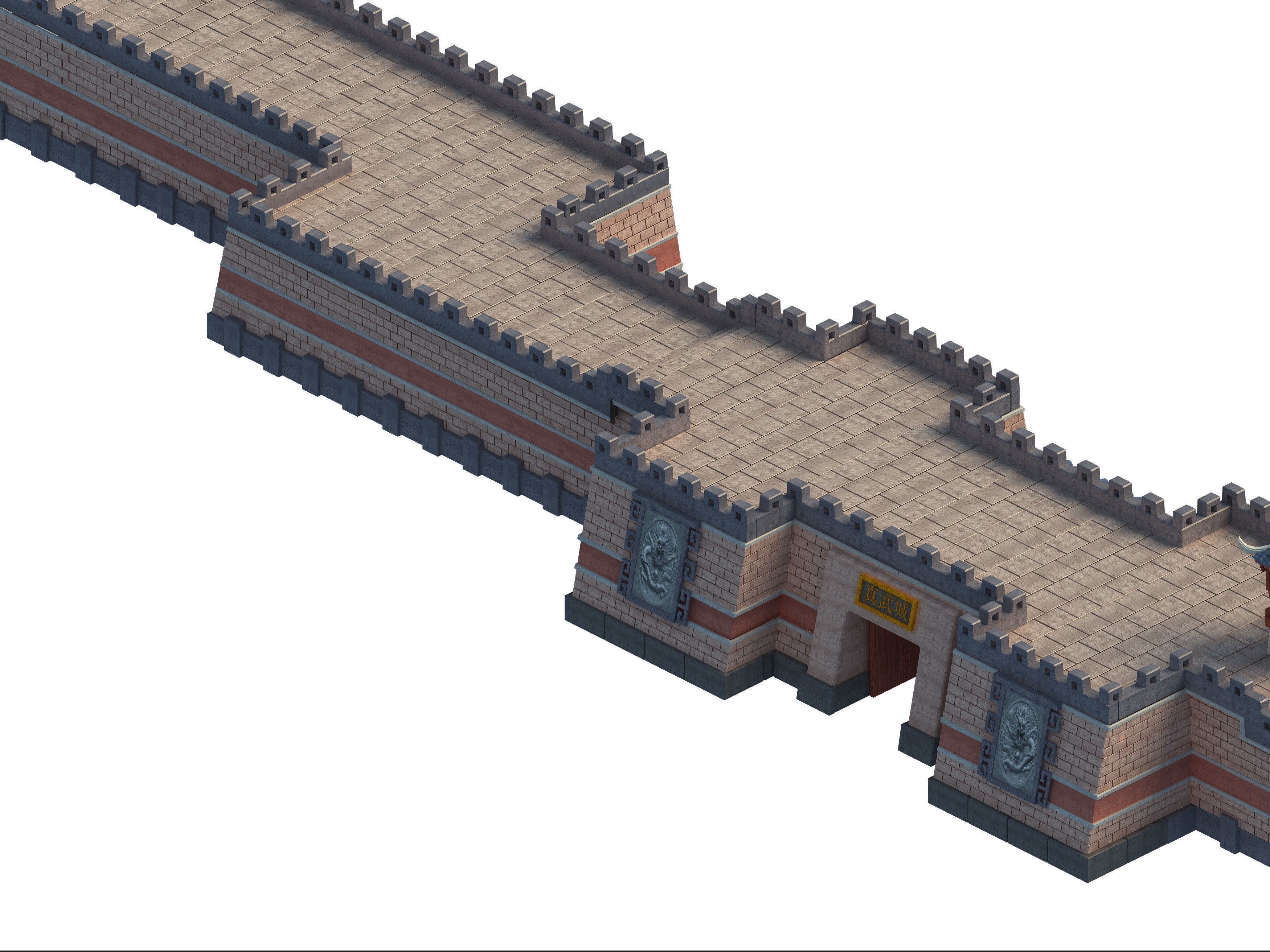 Cartoon - wall 02 3D model_1