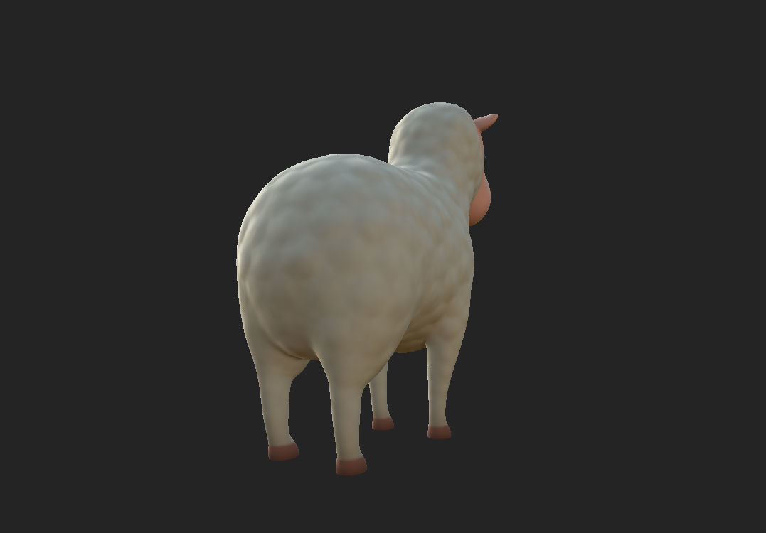 Cartoon Sheep 3D model_10