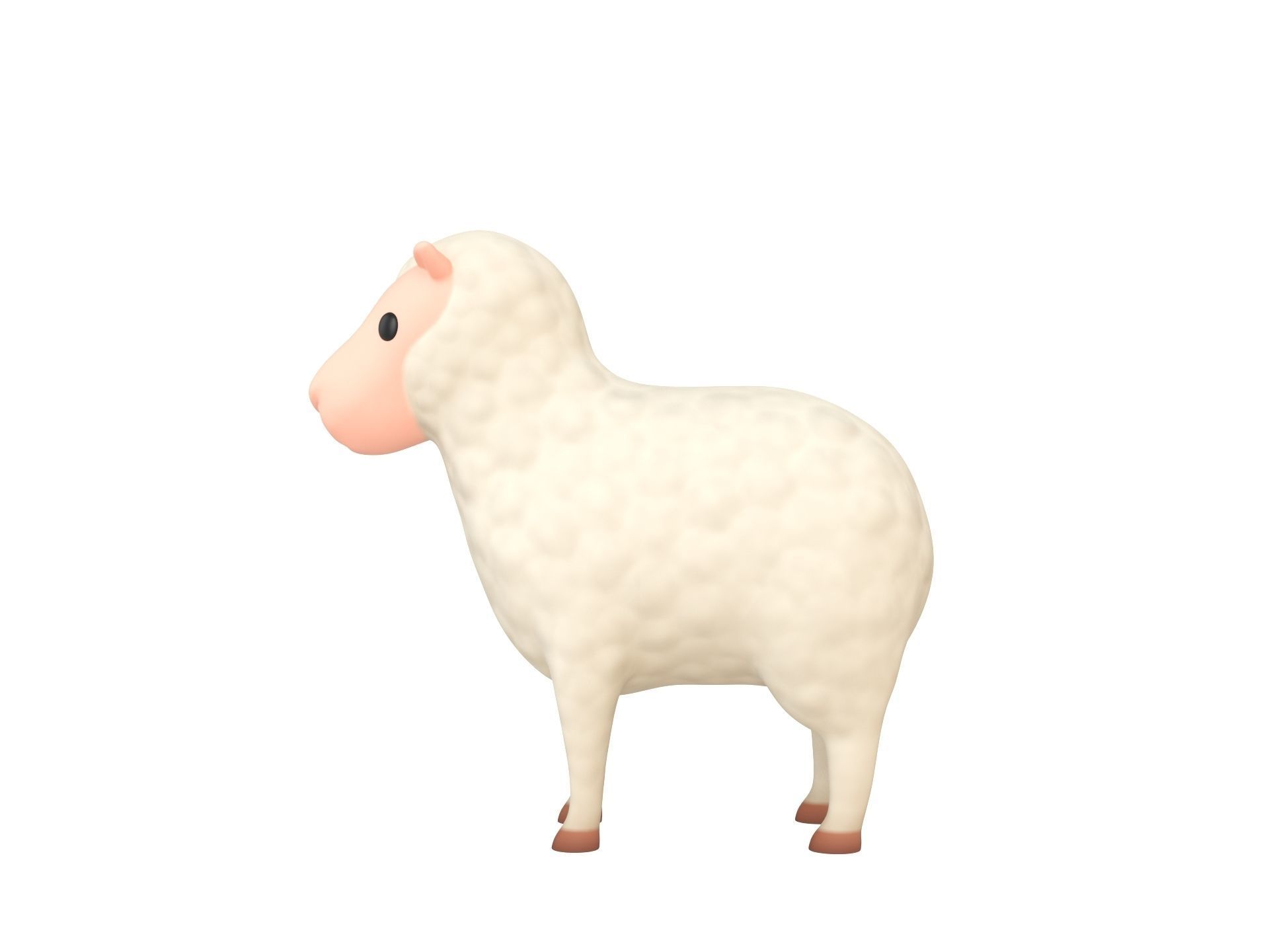 Cartoon Sheep 3D model_2