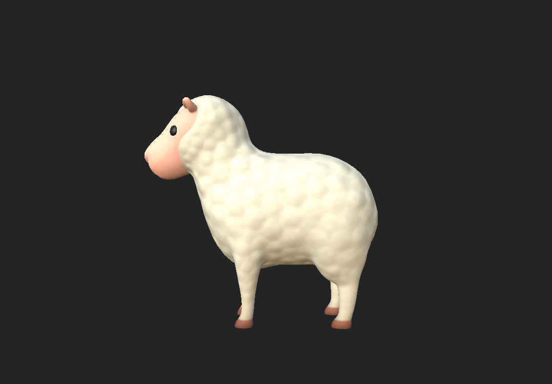 Cartoon Sheep 3D model_8