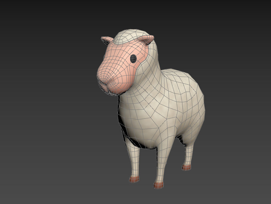Cartoon Sheep 3D model_17