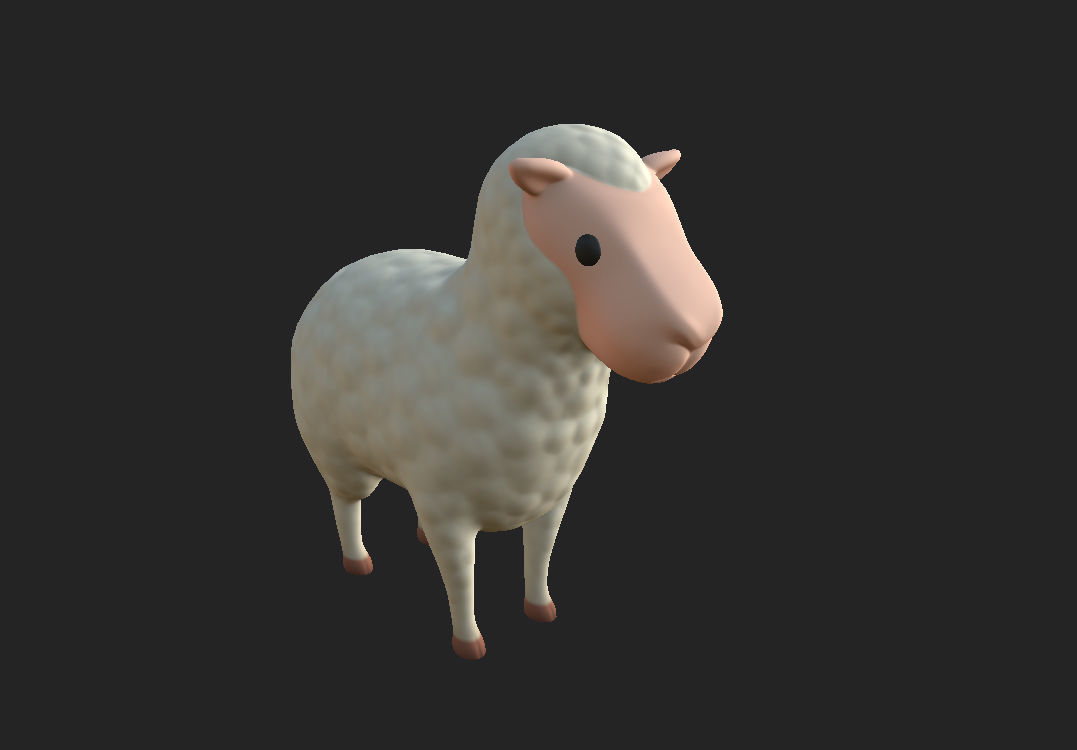 Cartoon Sheep 3D model_11