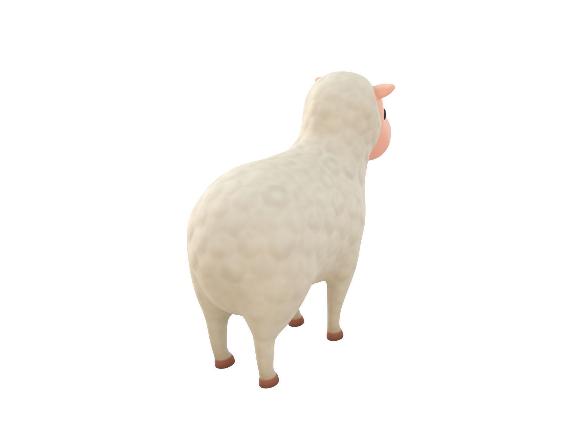 Cartoon Sheep 3D model_3