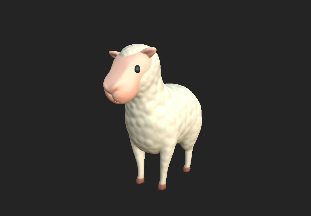 Cartoon Sheep 3D model_5