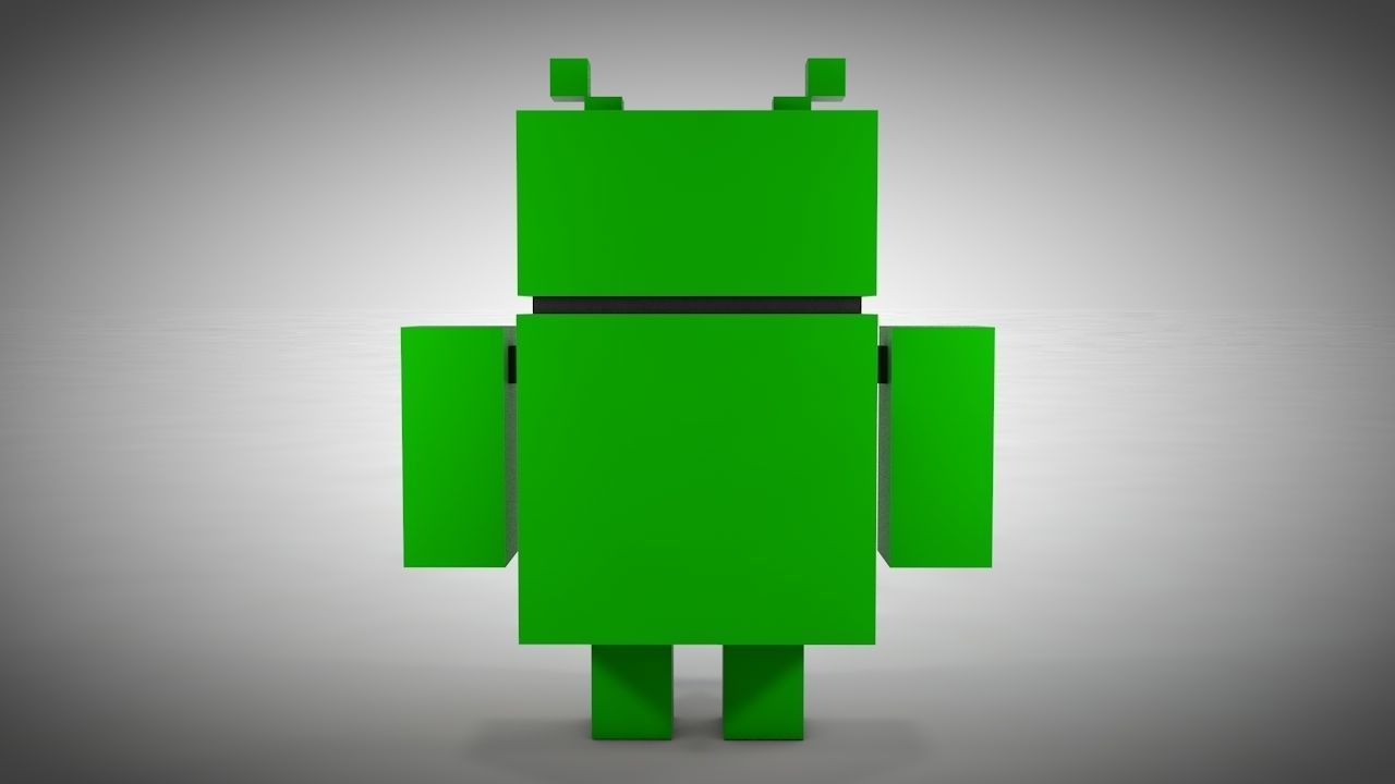 Android Robot - Voxel Low-poly 3D model_5
