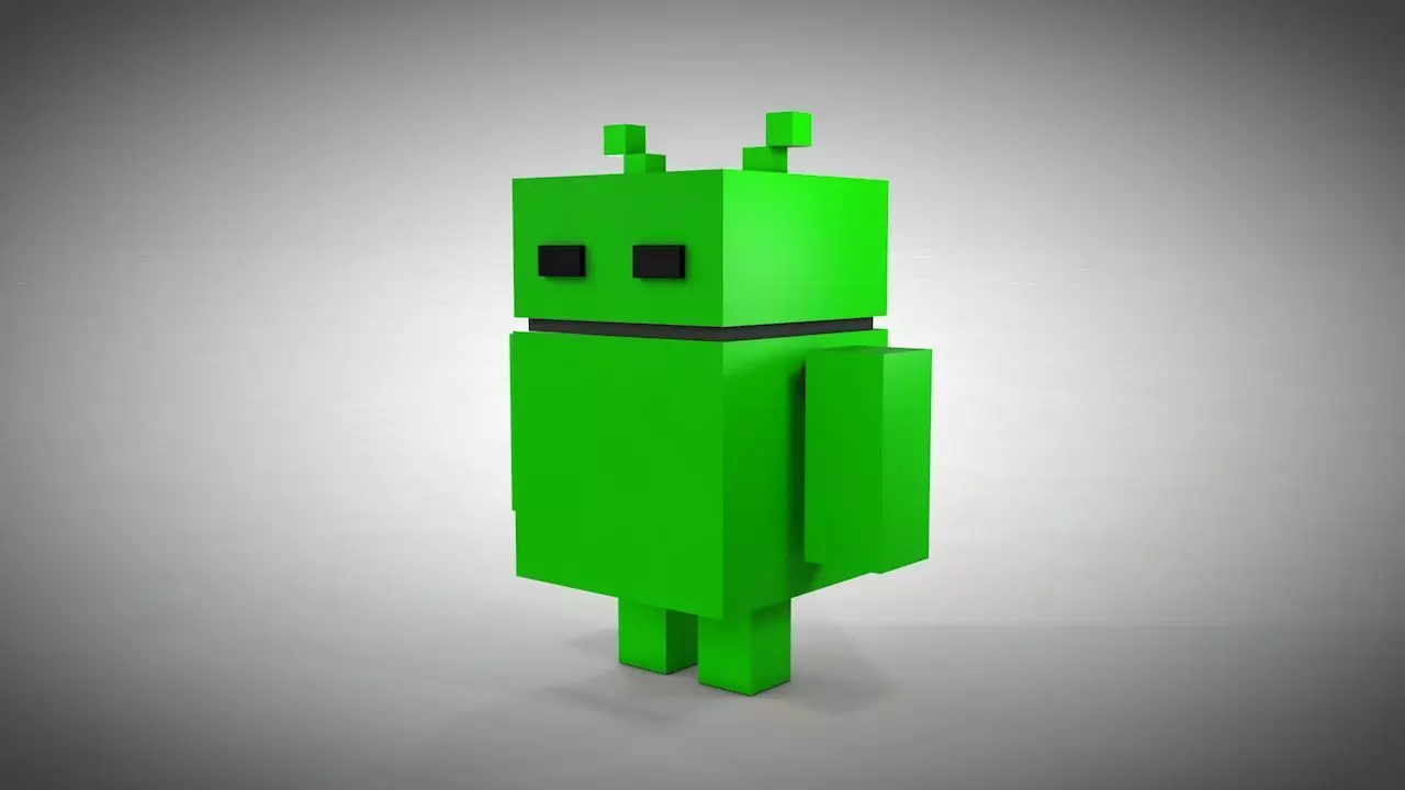 Android Robot - Voxel Low-poly 3D model_0