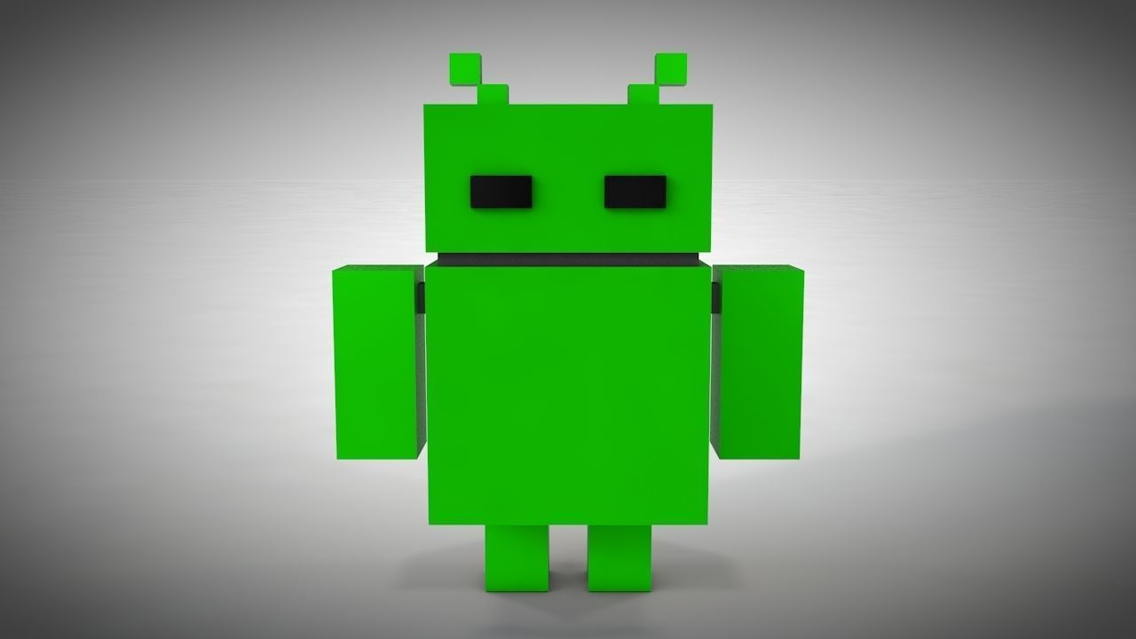 Android Robot - Voxel Low-poly 3D model_1