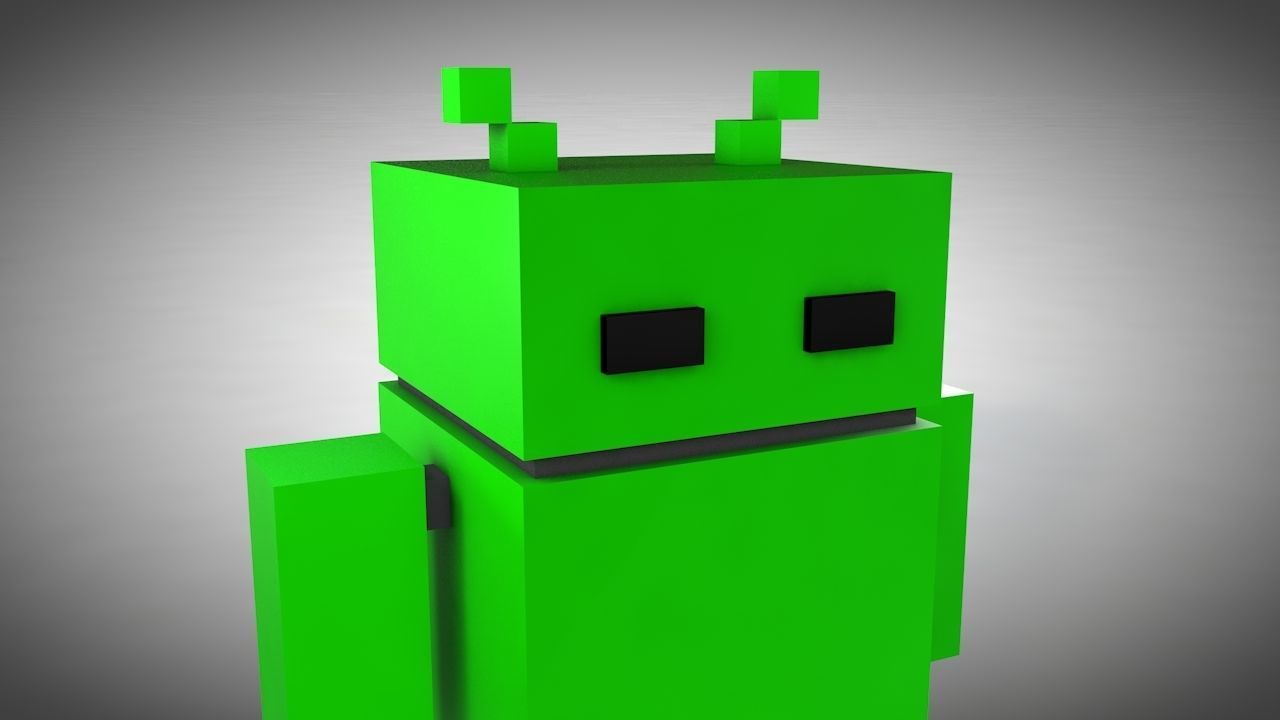 Android Robot - Voxel Low-poly 3D model_11