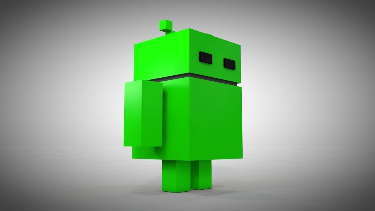 Android Robot - Voxel Low-poly 3D model_7