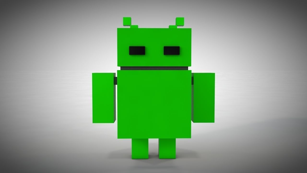 Android Robot - Voxel Low-poly 3D model_9