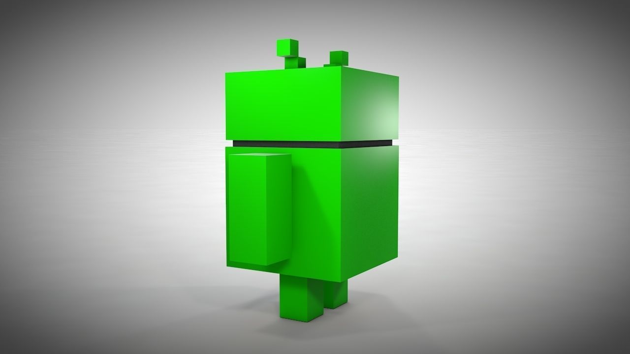 Android Robot - Voxel Low-poly 3D model_4