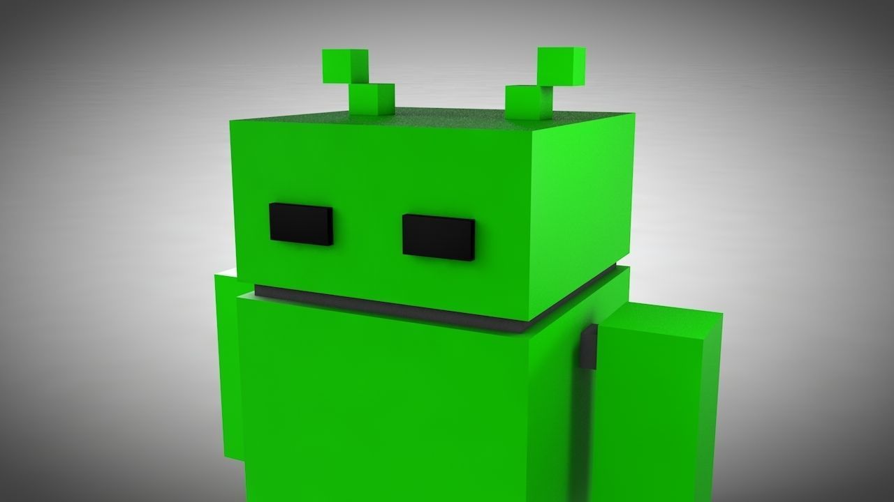 Android Robot - Voxel Low-poly 3D model_10