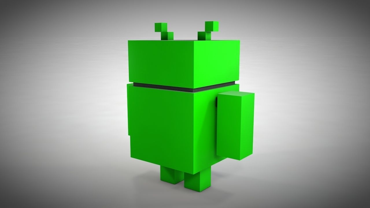 Android Robot - Voxel Low-poly 3D model_6