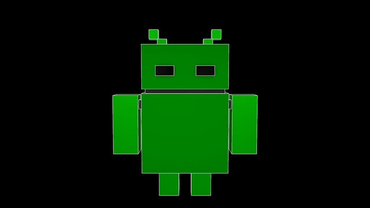Android Robot - Voxel Low-poly 3D model_12