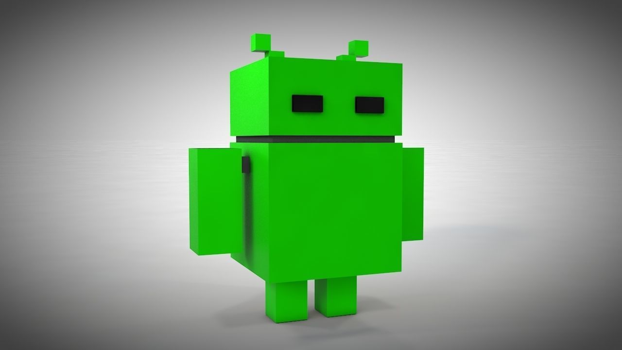 Android Robot - Voxel Low-poly 3D model_8