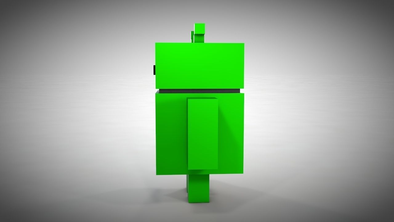 Android Robot - Voxel Low-poly 3D model_3