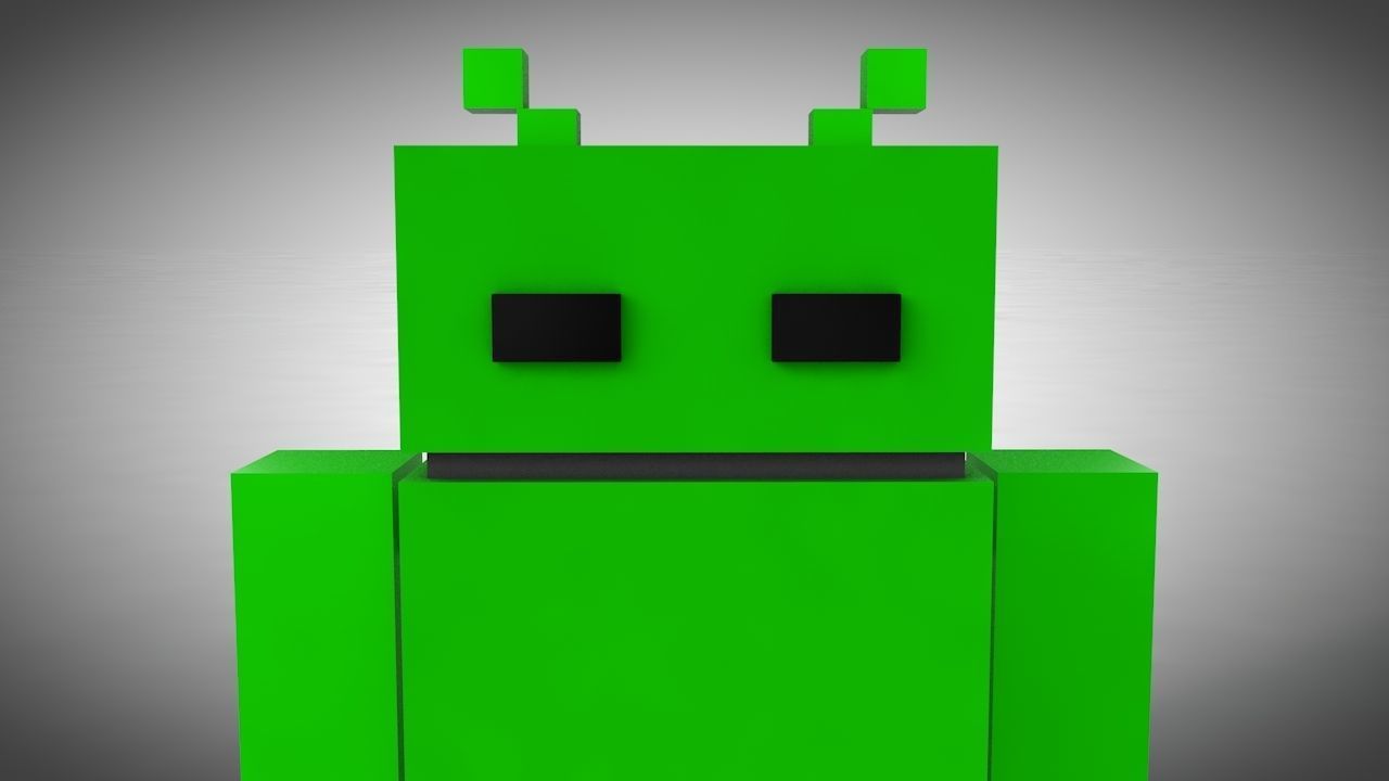Android Robot - Voxel Low-poly 3D model_2