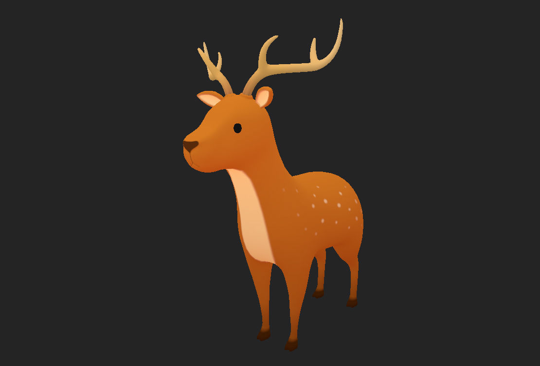 Cartoon Deer 3D model_7