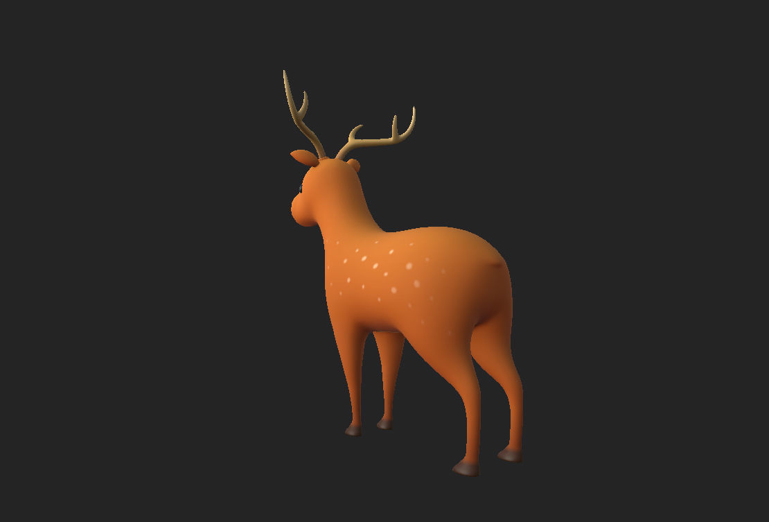 Cartoon Deer 3D model_11