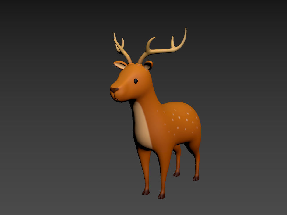 Cartoon Deer 3D model_14