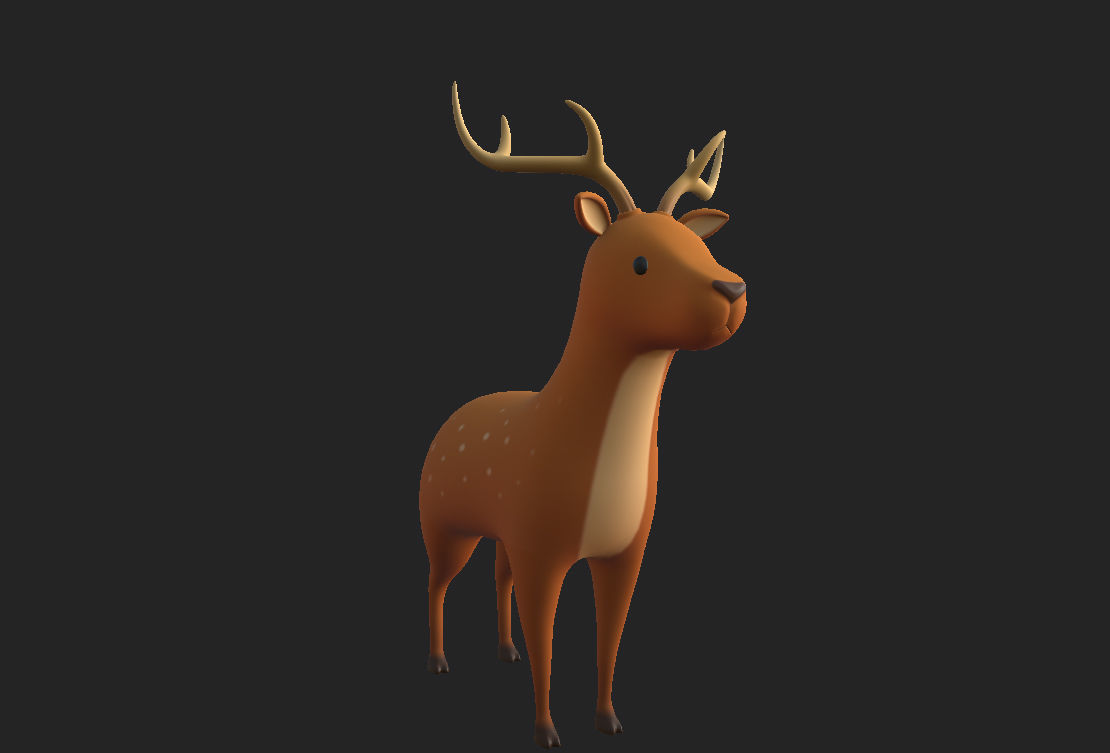 Cartoon Deer 3D model_8