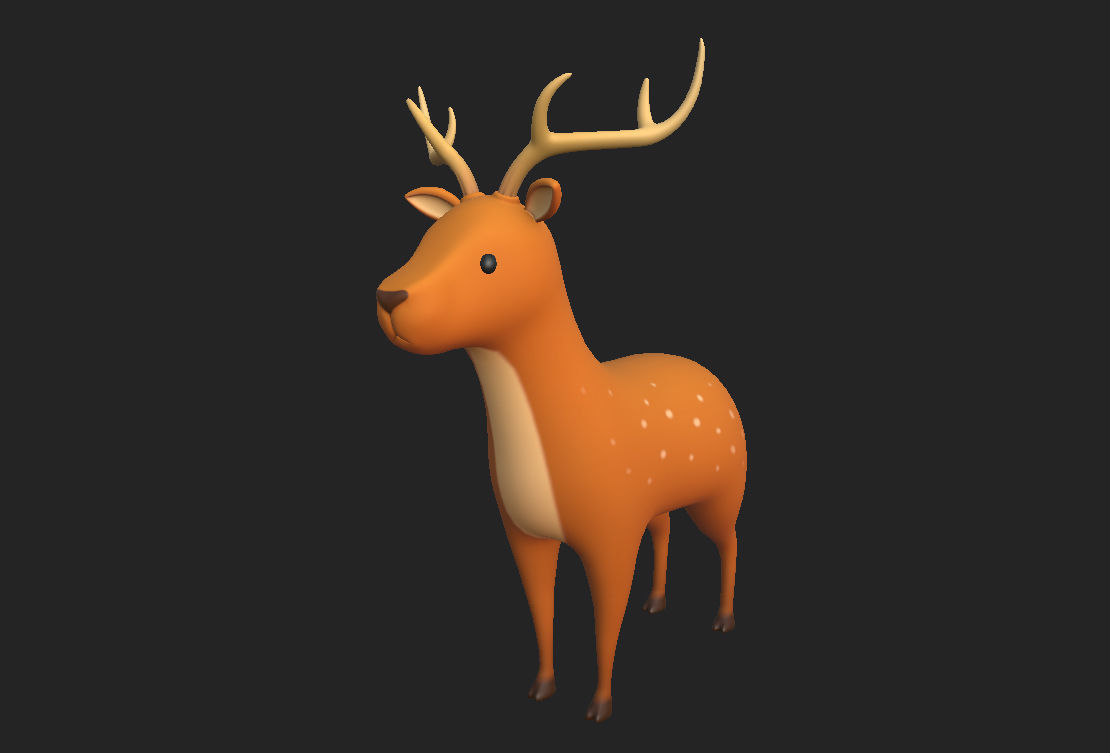 Cartoon Deer 3D model_6