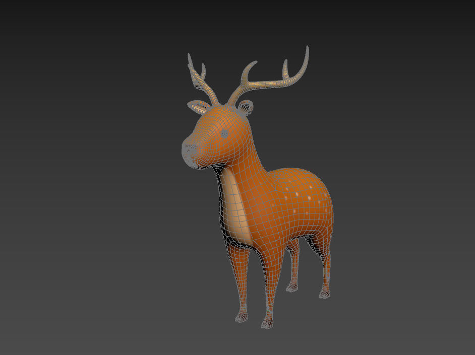 Cartoon Deer 3D model_16