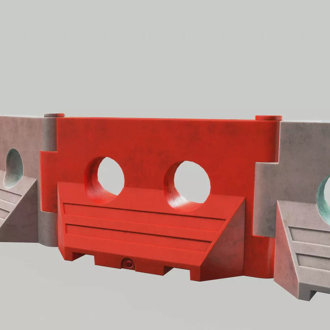 PLASTIC BARRIER 3D - Game Ready-VR Low-poly 3D model_0