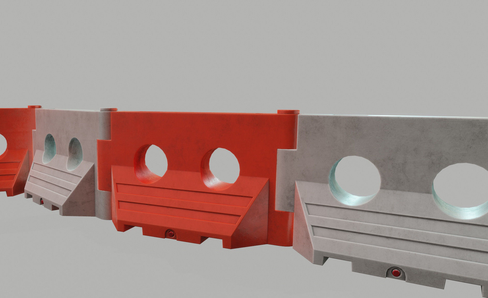 PLASTIC BARRIER 3D - Game Ready-VR Low-poly 3D model_1