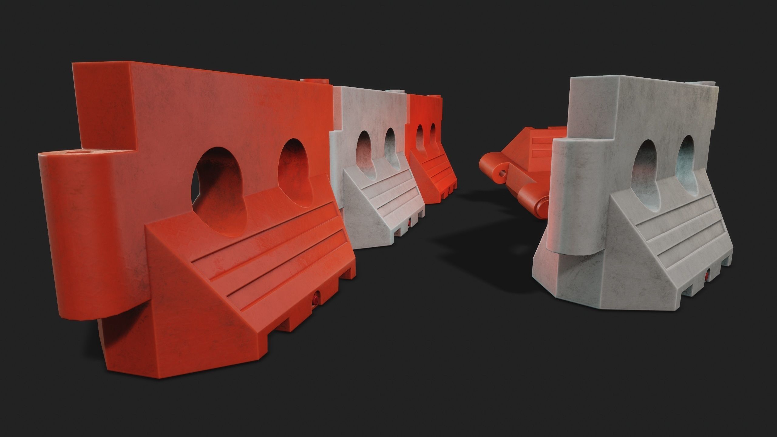 PLASTIC BARRIER 3D - Game Ready-VR Low-poly 3D model_17