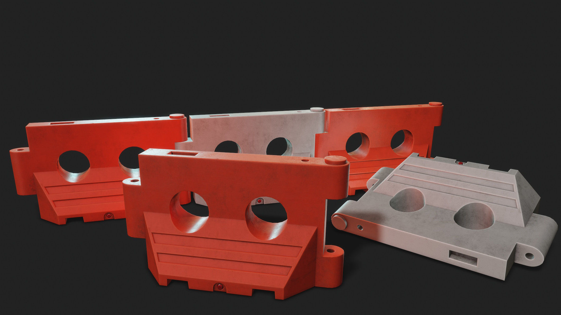 PLASTIC BARRIER 3D - Game Ready-VR Low-poly 3D model_4