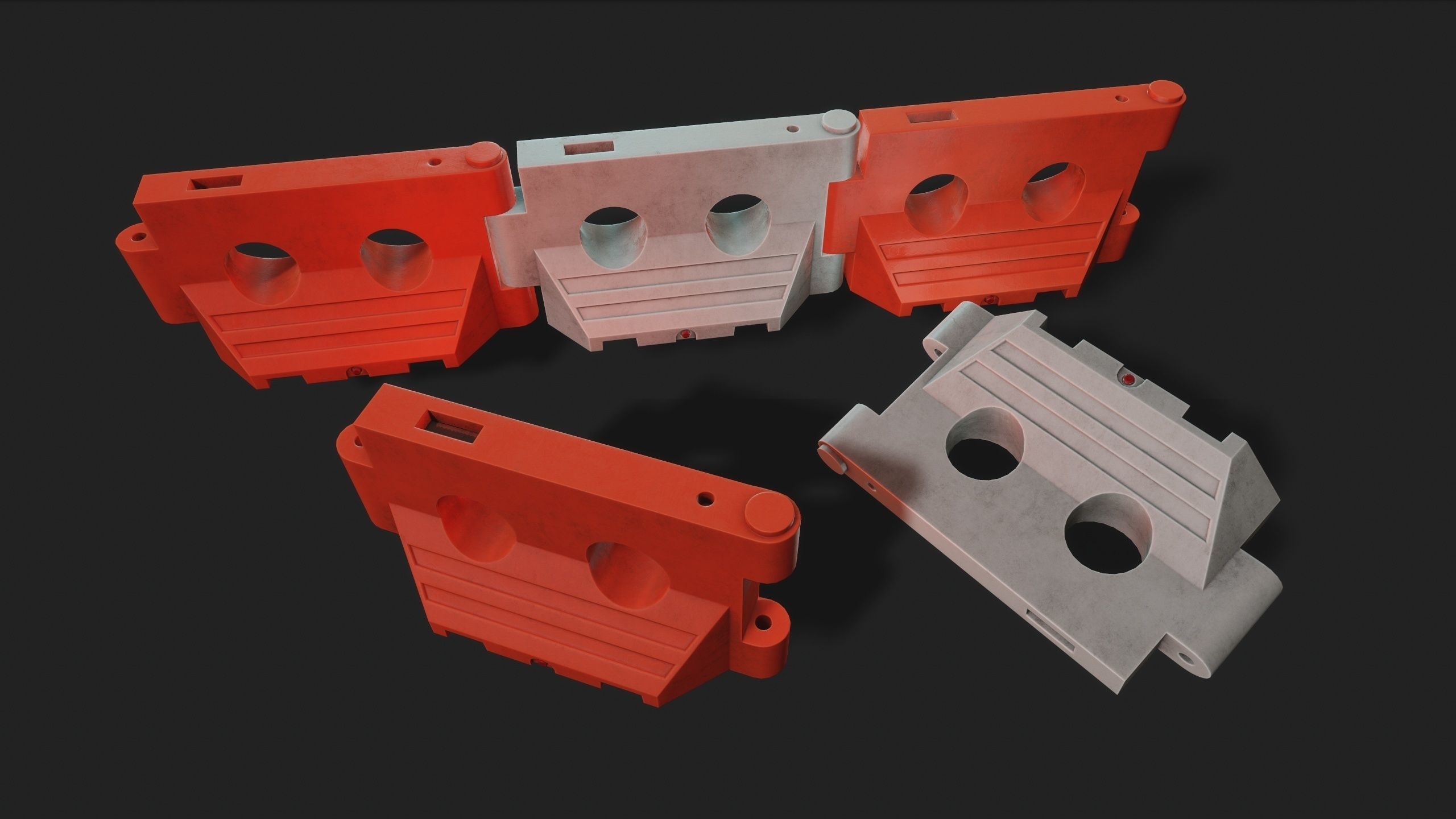 PLASTIC BARRIER 3D - Game Ready-VR Low-poly 3D model_16