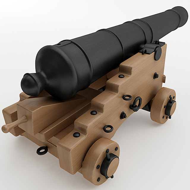 24 Pounder Naval Cannon 3D model_10
