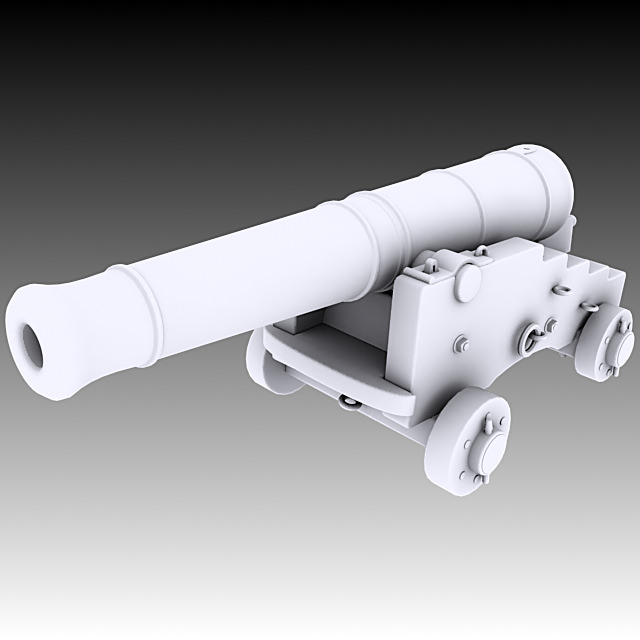 24 Pounder Naval Cannon 3D model_3