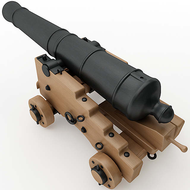 24 Pounder Naval Cannon 3D model_9