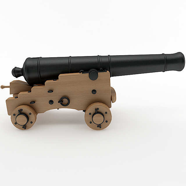 24 Pounder Naval Cannon 3D model_4