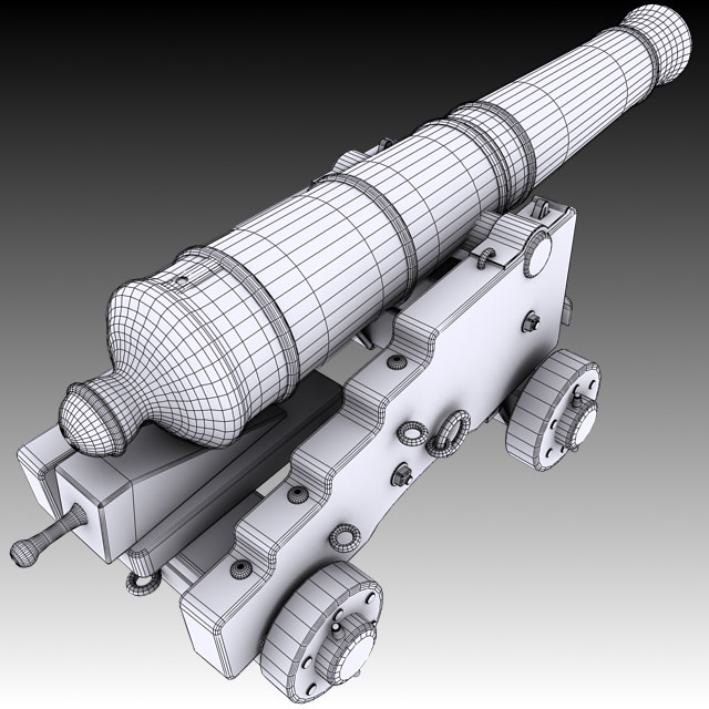 24 Pounder Naval Cannon 3D model_2