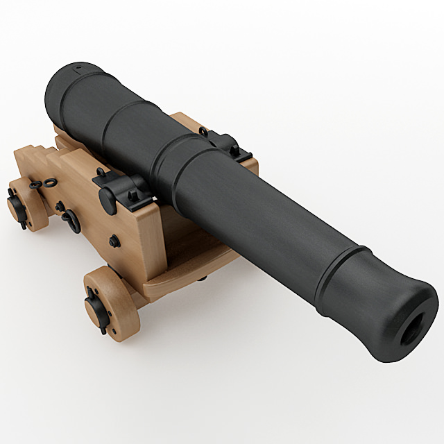 24 Pounder Naval Cannon 3D model_7