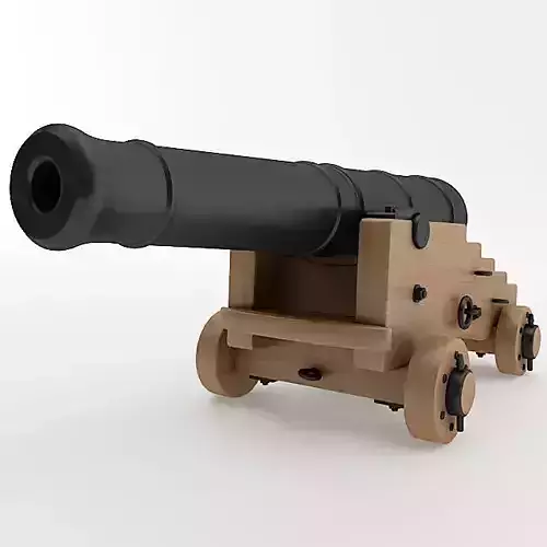 24 Pounder Naval Cannon 3D model 24 Pounder Naval Cannon 3D model