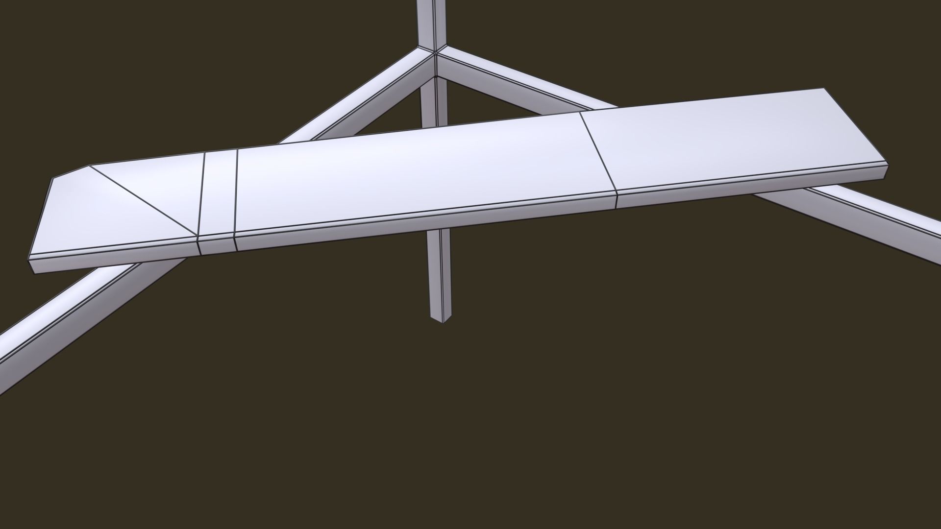 Bus Shelter with Metal Frame Blue Sheet Makeshift Plank Seats Low-poly 3D model_14