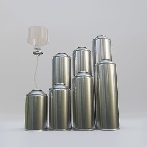 Components of spray cans 3D model