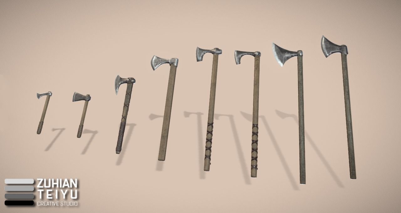 Ancient War Weapons Low-poly 3D model_5