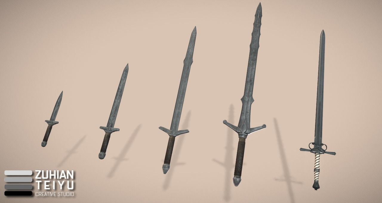 Ancient War Weapons Low-poly 3D model_1