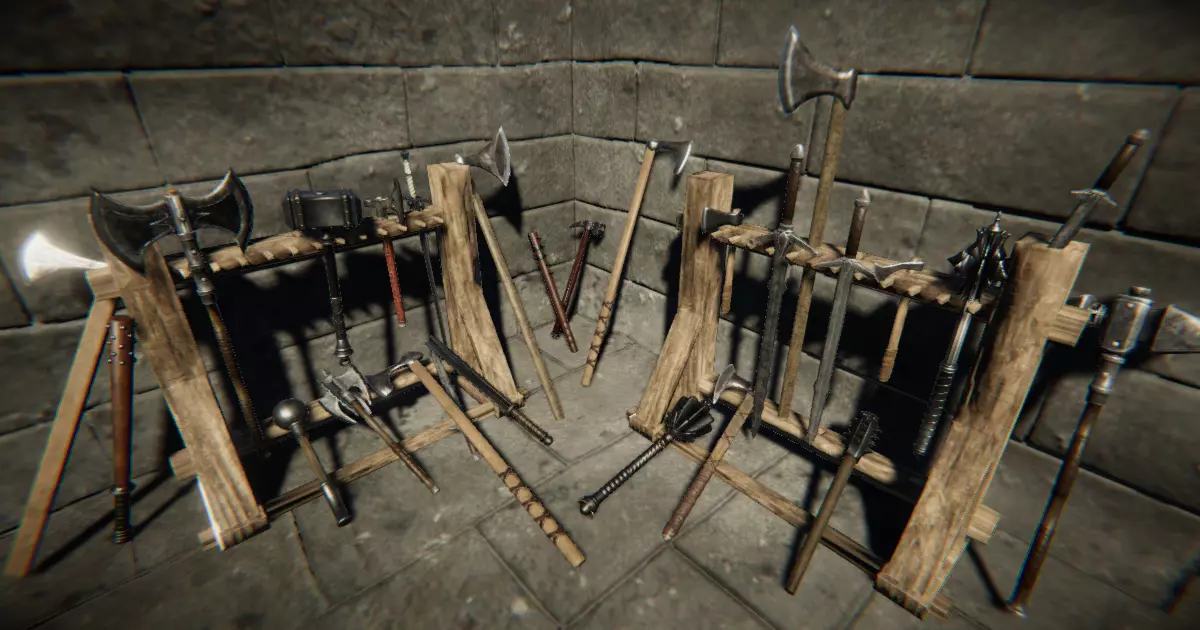 Ancient War Weapons Low-poly 3D model_0